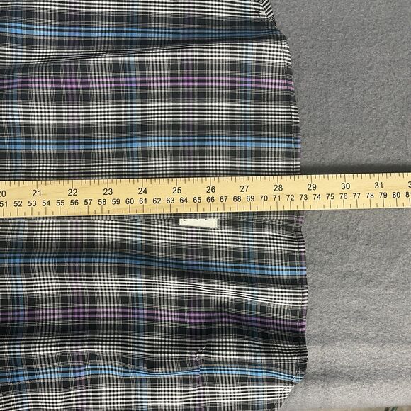 Peter Millar Button Down Men Shirt M Plaid Long Sleeve Purple Blue Cotton Preppy - Picture 14 of 14